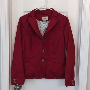 L.L.Bean red cotton jacket size 10